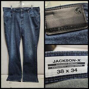 BUFFALO David Bitton 38x34 JACKSON-X Straight Stretch Blue Jeans